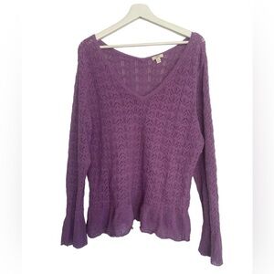J. Jill light weight V-neck sweater with ruffles Size XL